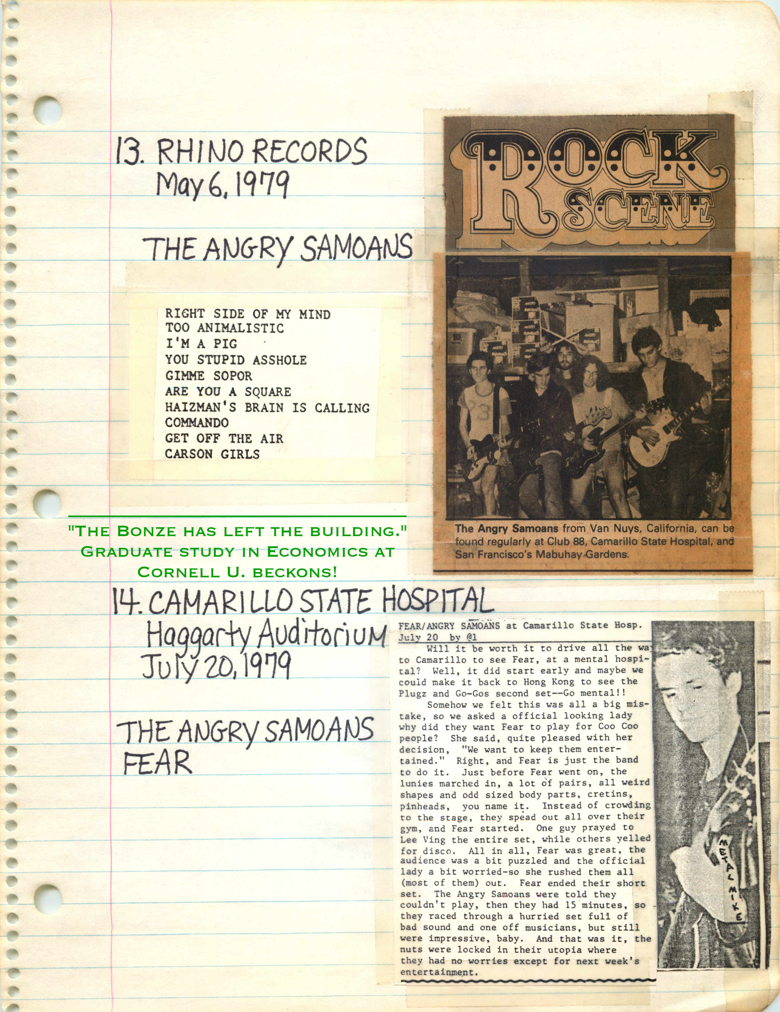 ./ANGRY SAMOANS Metal Mike Scrapbook 1978 - 10-28-1978 - 05-06-1979 - The Bonze Era - Bonze Annette Rose Blayk FKA Kevin Eric BONZE Saunders on Lead Guitar_Page_10.png